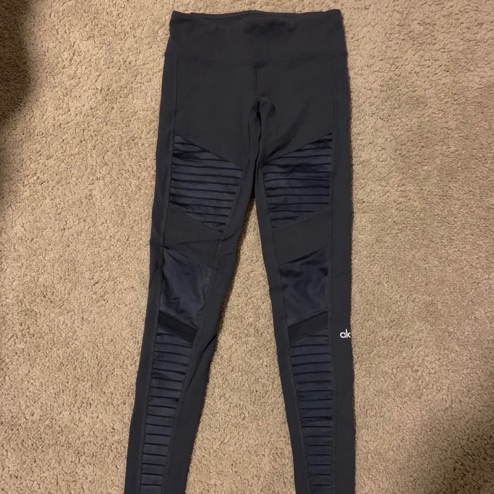 Alo High-Waist Moto Legging - Anthracite Glossy XS